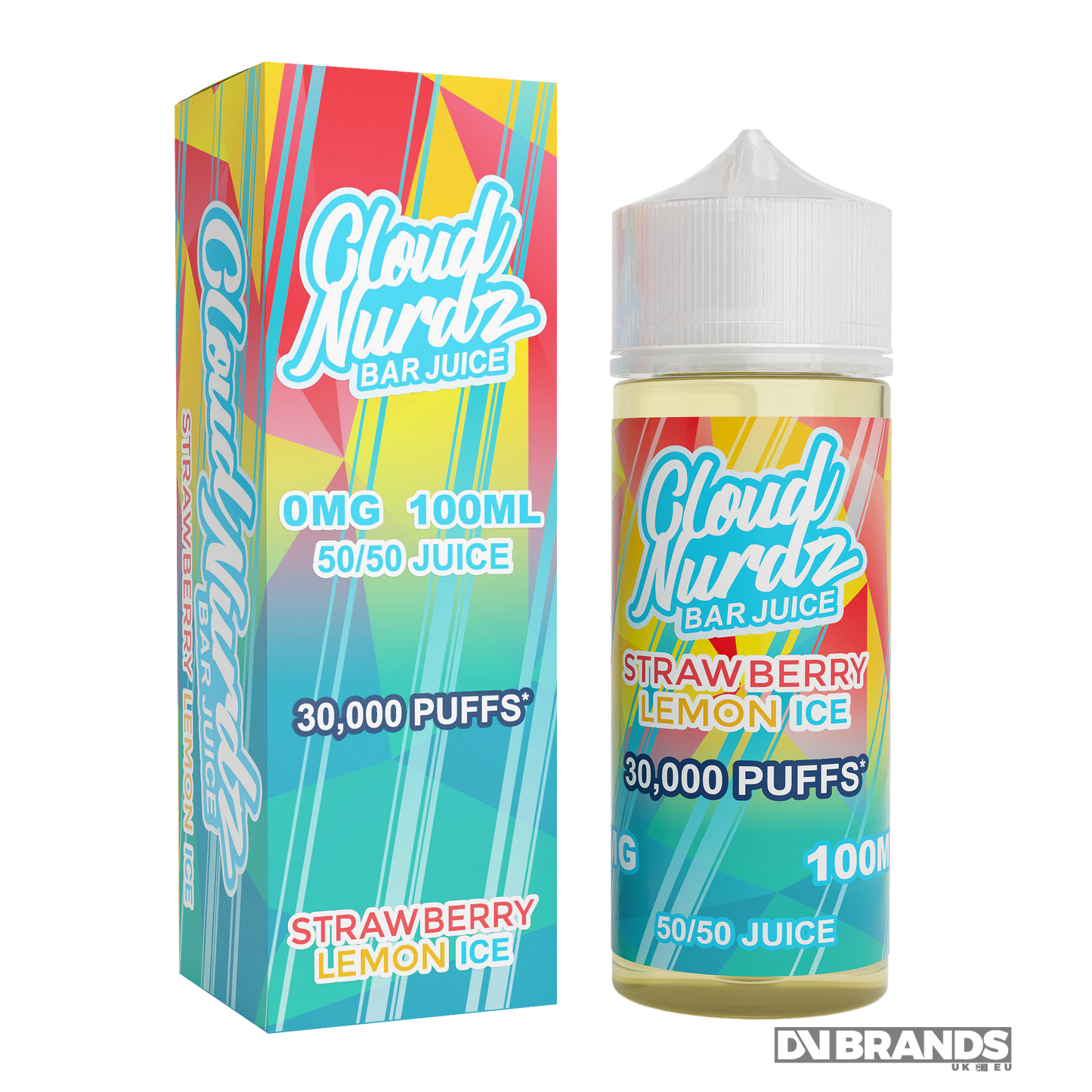 Cloud Nurdz Iced Strawberry Lemon 100ml 50/50 - The Ace Of Vapez