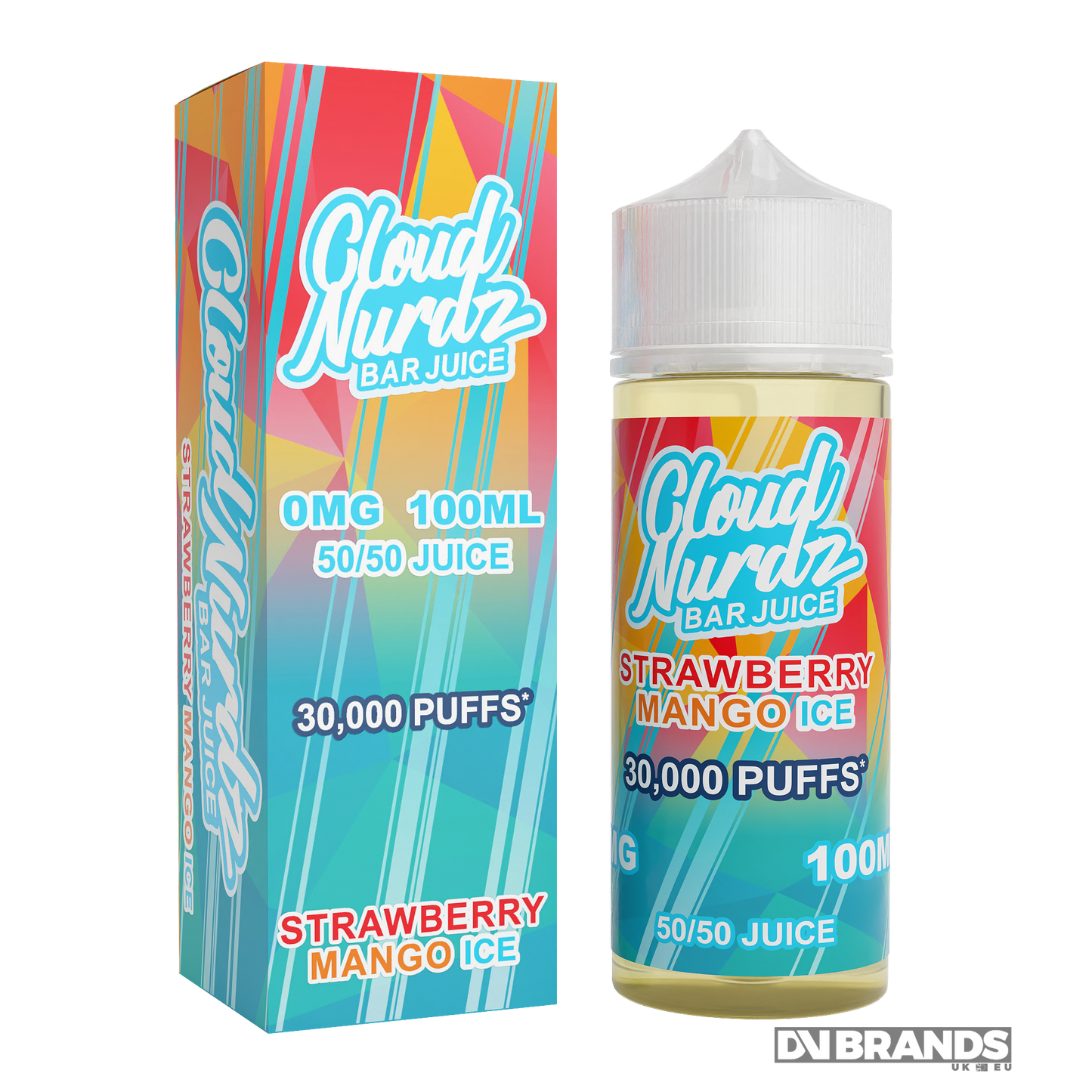 Cloud Nurdz Iced Strawberry Mango 100ml 50/50 (Clearance) - The Ace Of Vapez
