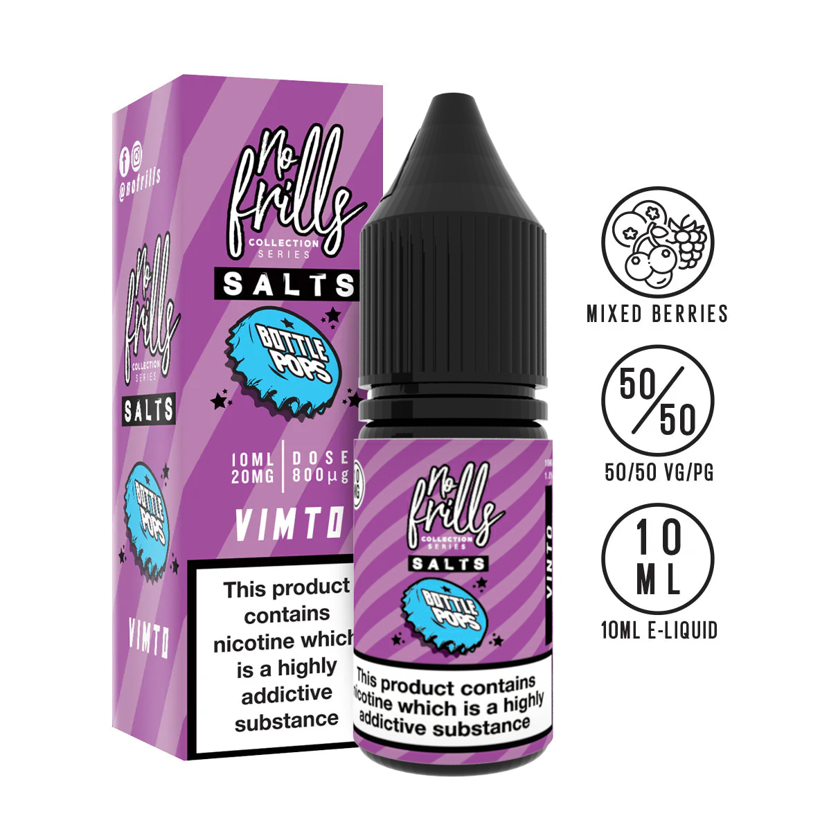No Frills Salts - Bottle Pops: Vinto Nic Salt 10ml