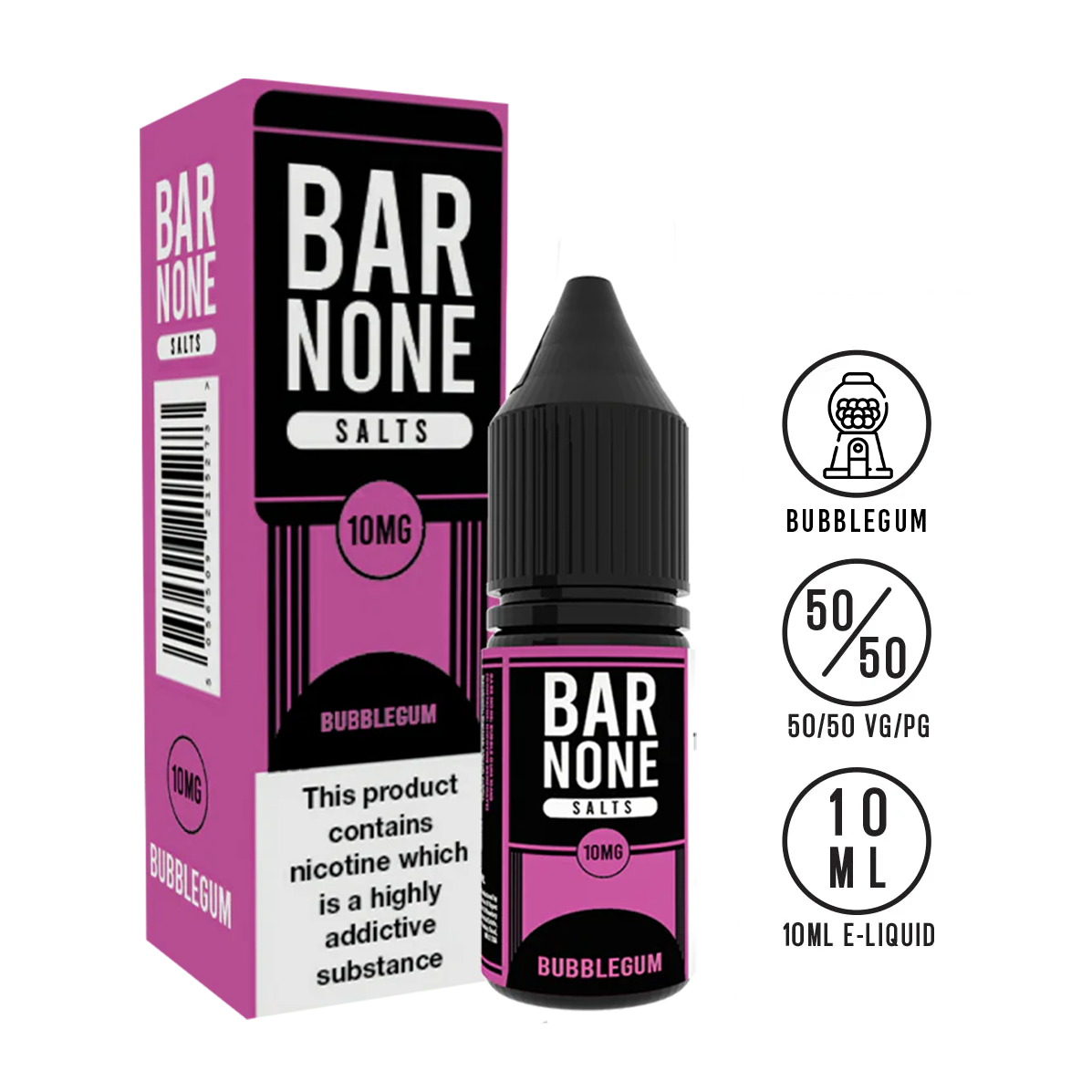 Bar None Salt Bubblegum 10ml | The Ace of Vapez