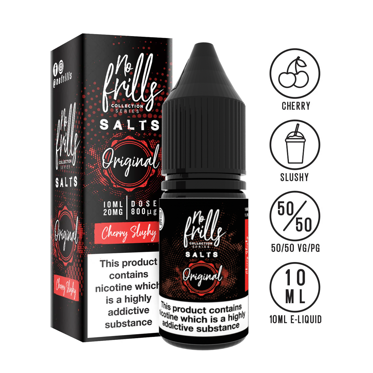 No Frills Original Salts - Cherry Slushy Nic Salt 10ml