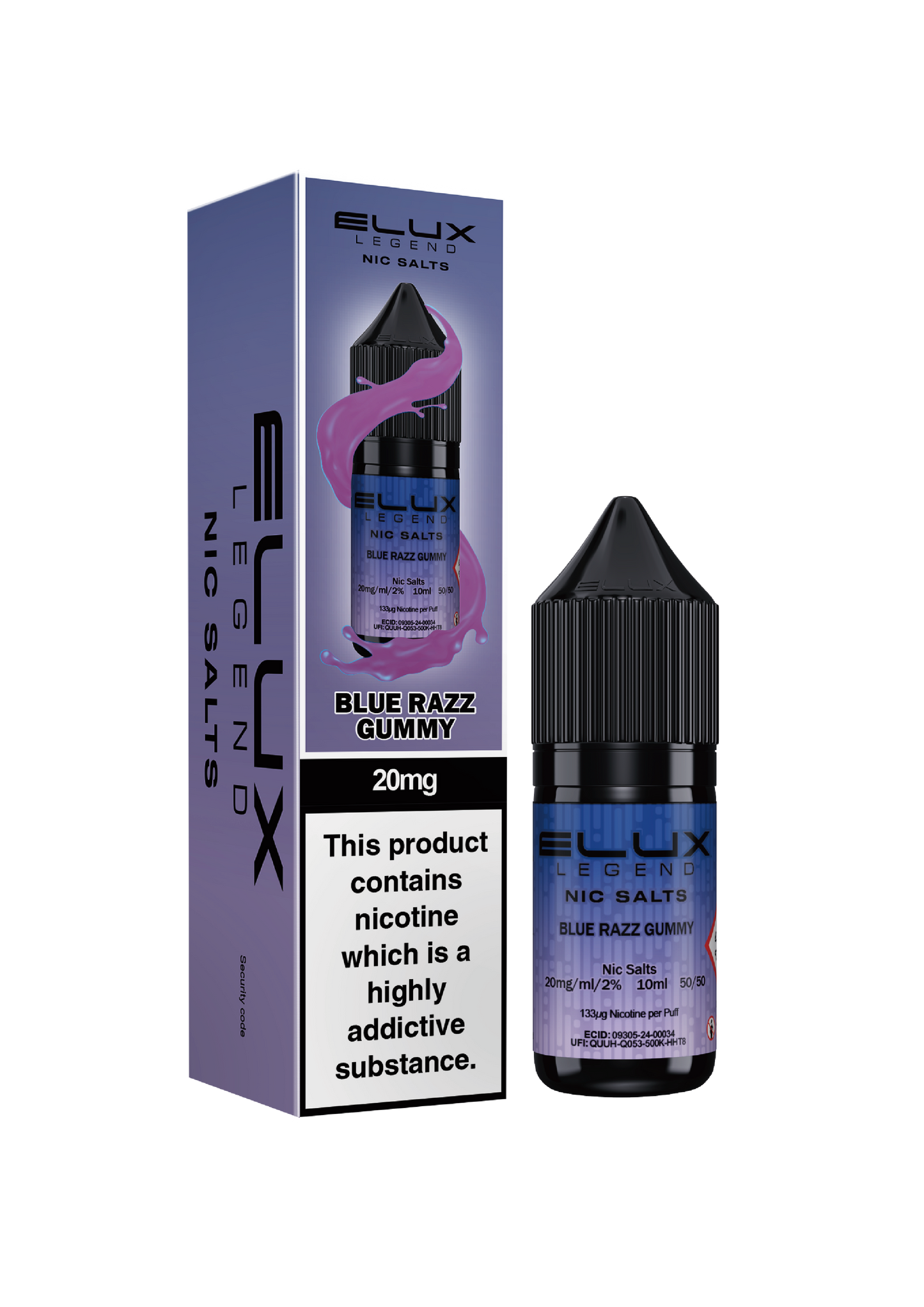 Elux Legend Nic Salts 10ml Blue Razz Gummy | The Ace of Vapez