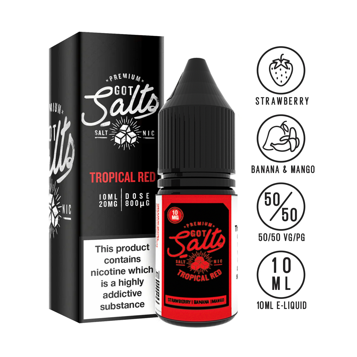 Got Salts - Tropical Red 10ml - The ace of vapez