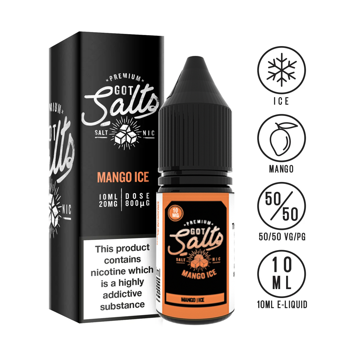 Got Salts - Mango Ice 10ml - The ace of vapez