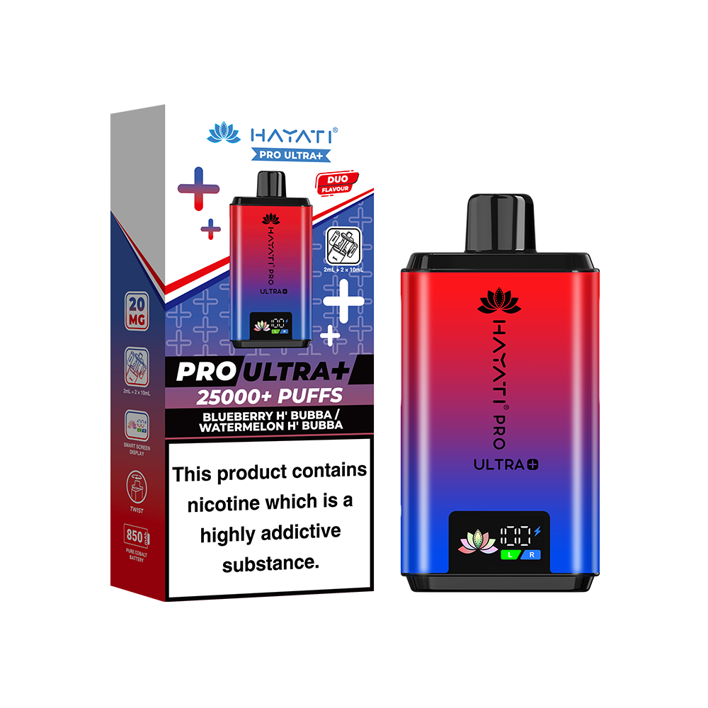 Hayati Pro Ultra Plus 25K Prefilled Vape Kit Blueberry H Bubba Watermelon H Bubba | The Ace of Vapez