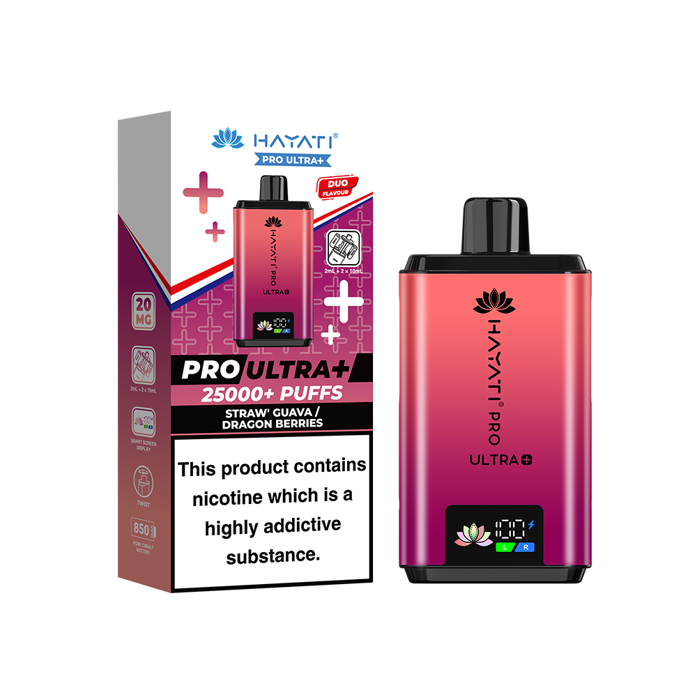 Hayati Pro Ultra Plus 25K Prefilled Vape Kit Straw Guava / Dragon Berries | The Ace of Vapez
