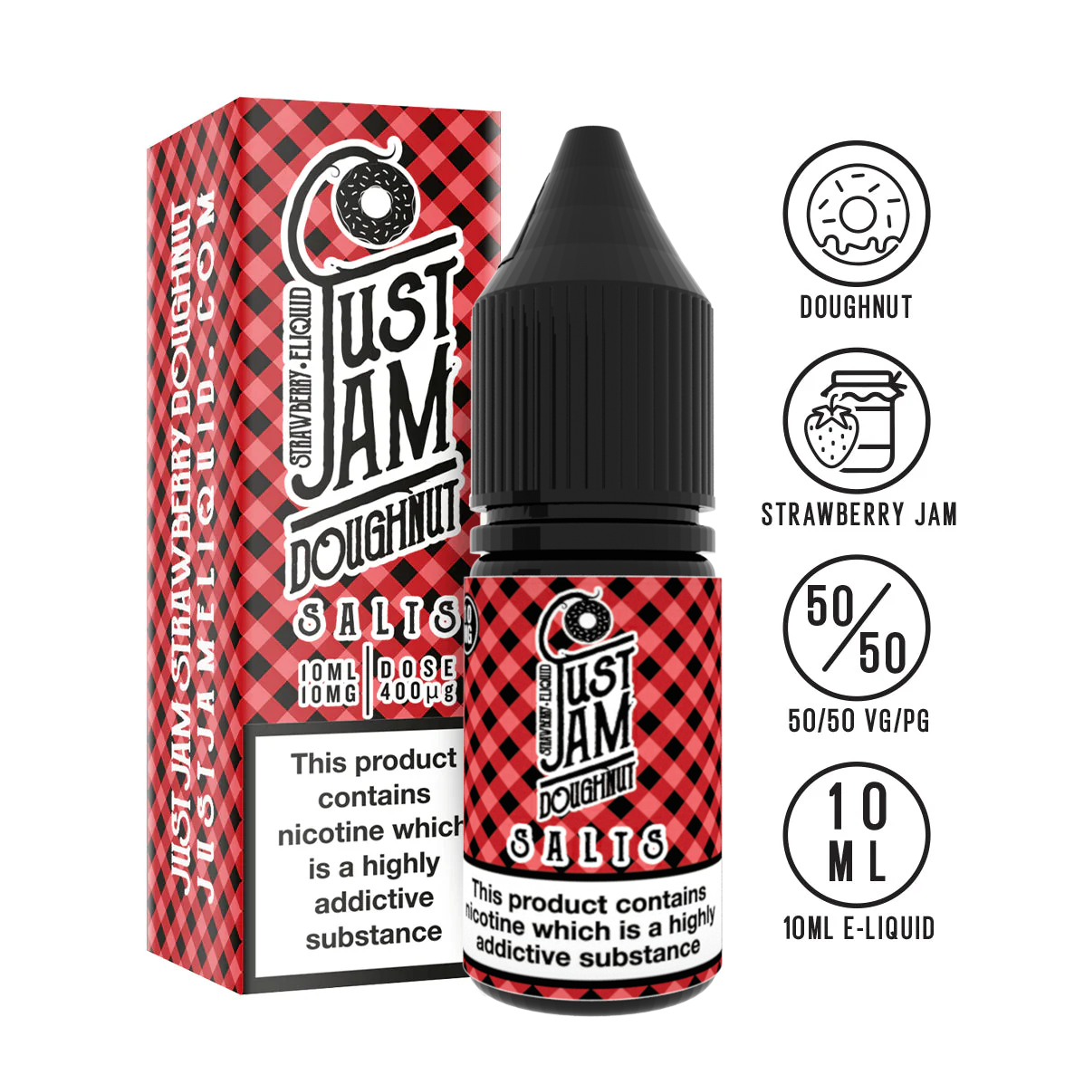 Just Jam Strawberry Doughnut 10ml Nicotine Salt