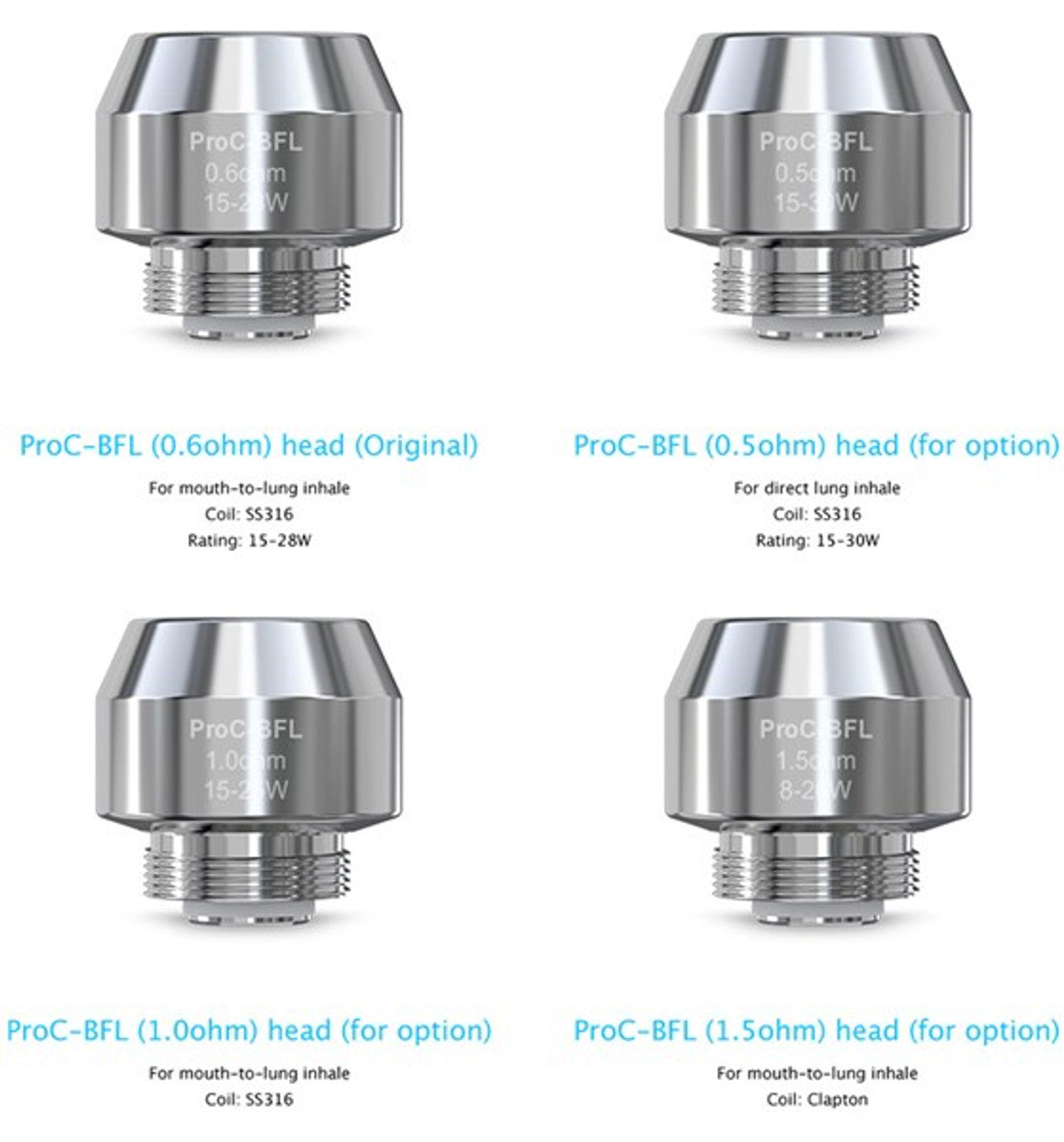 5 Pack Joyetech ProC BFL Coil Atomizer Heads