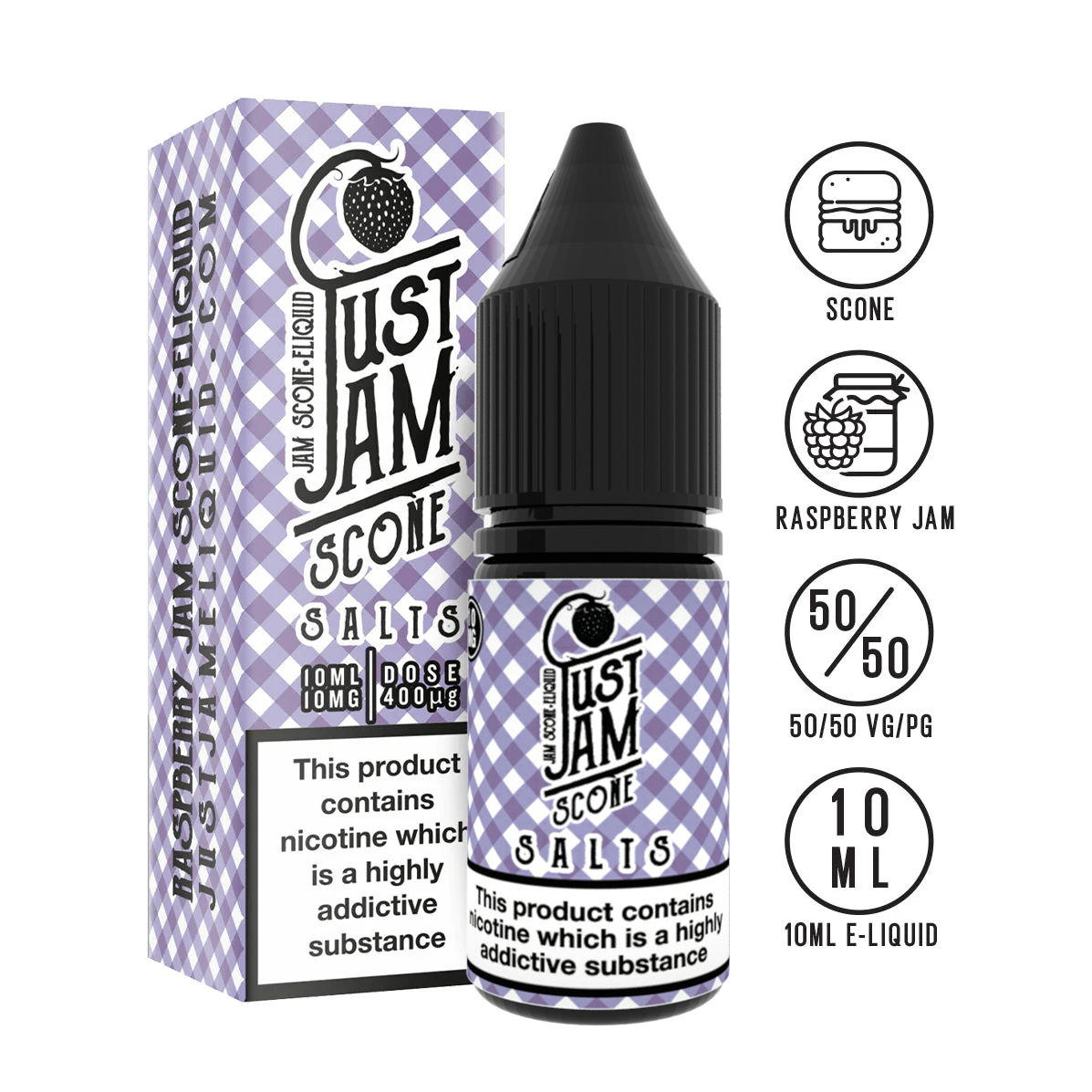 Just Jam Salts Raspberry Scone 10ml | The Ace of Vapez