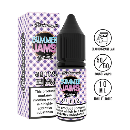 Just Jam Salts Summer Jams Blackcurrant 10ml | The Ace of Vapez