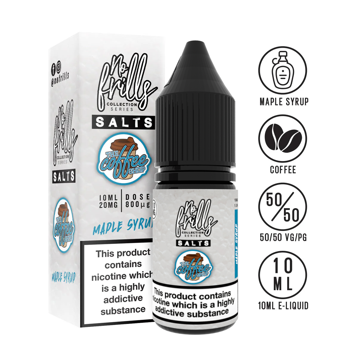 No Frills Salts - The Coffee Shop: Maple Syrup Nic Salt 10ml | The Ace of Vapez