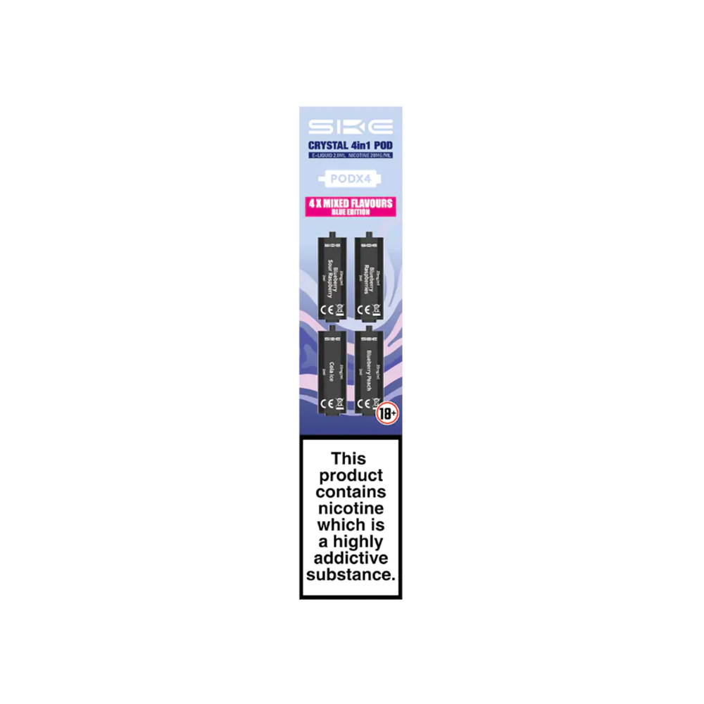SKE Crystal 4 In 1 Pods Pack Of 4 Blue Edition | The Ace of Vapez