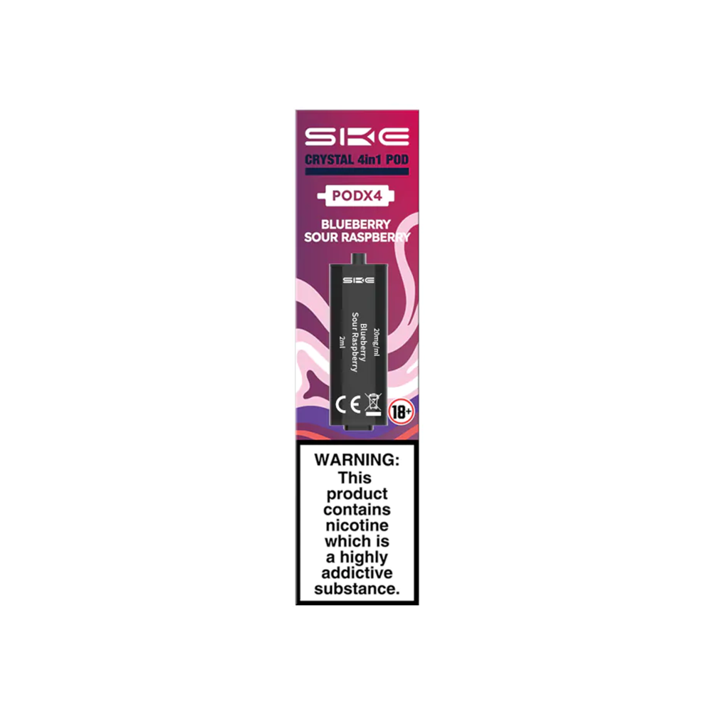 SKE Crystal 4 In 1 Pods Pack Of 4 Blueberry Sour Raspberry | The Ace of Vapez