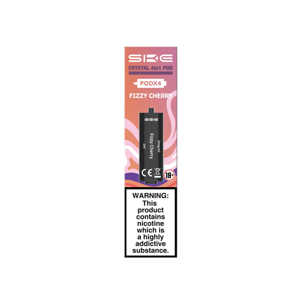SKE Crystal 4 In 1 Pods Pack Of 4 Fizzy Cherry | The Ace of Vapez