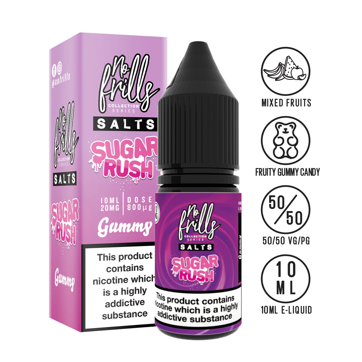 No Frills Salts - Sugar Rush: Gummy Nic Salt 10ml