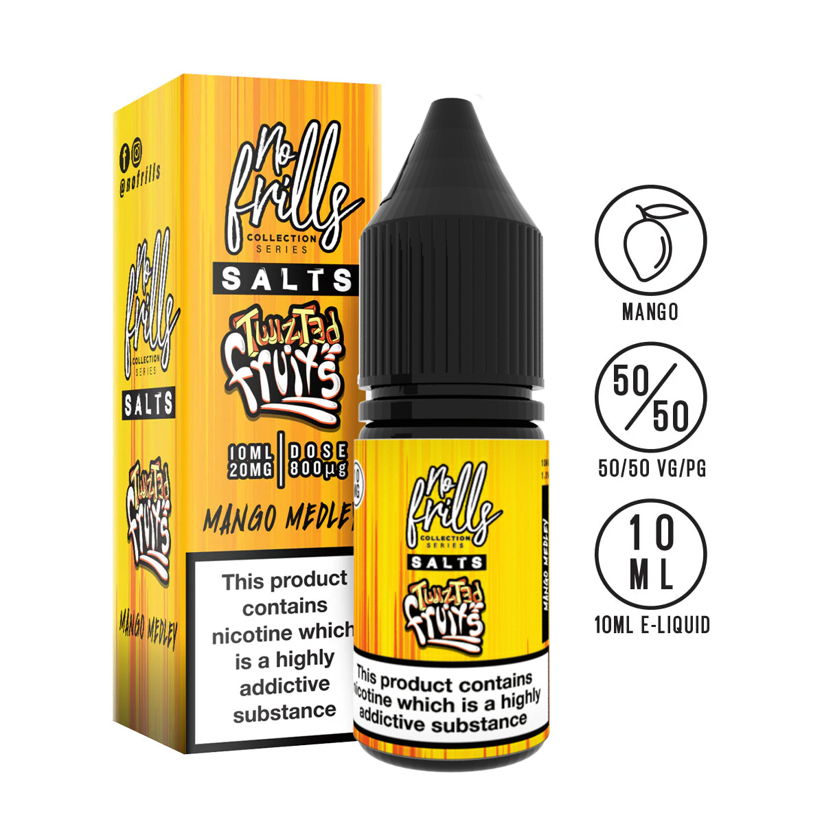 No Frills Salts - Twizted Fruits: Mango Medley Nic Salt 10ml