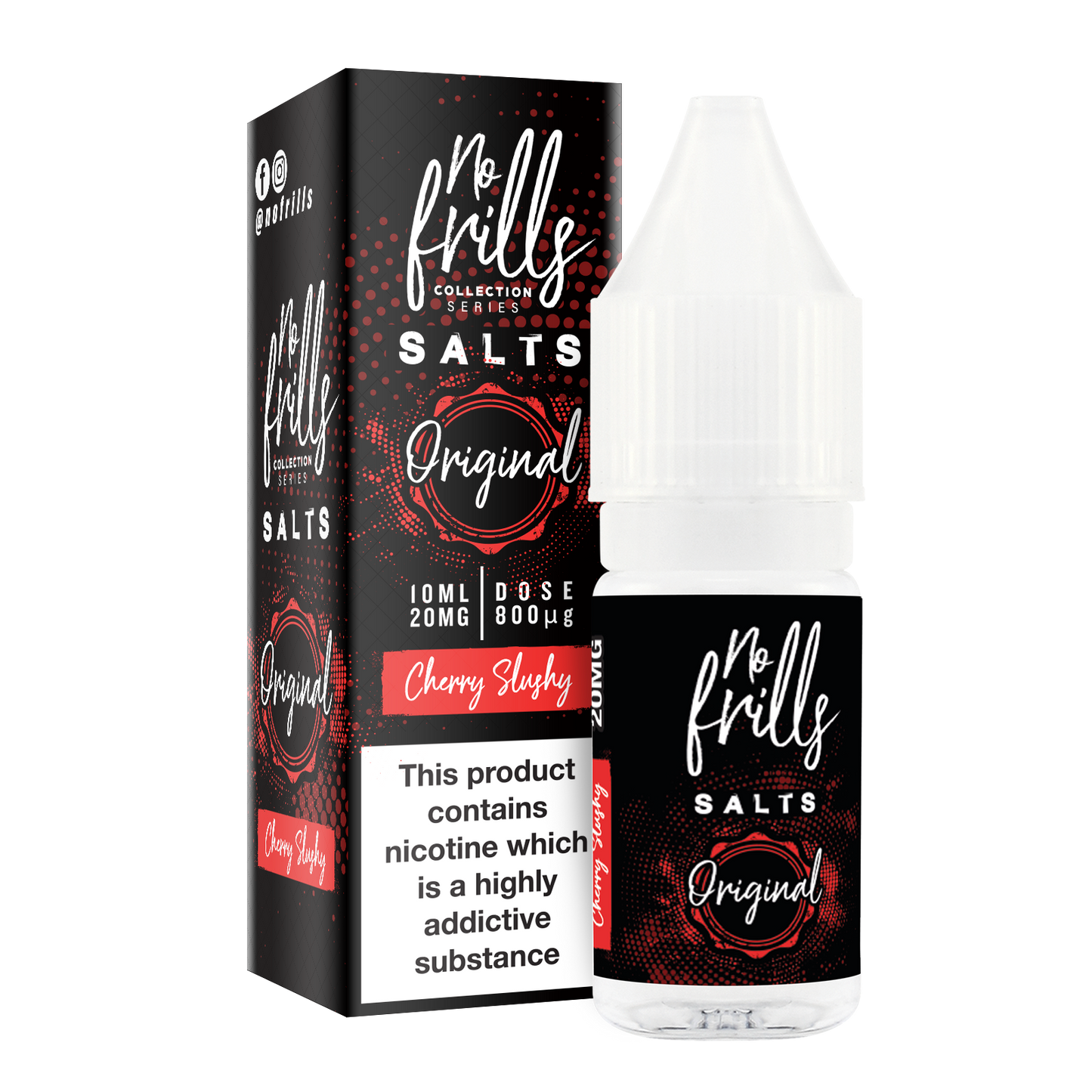 No Frills Original Salts - Cherry Slushy Nic Salt 10ml - The Ace Of Vapez