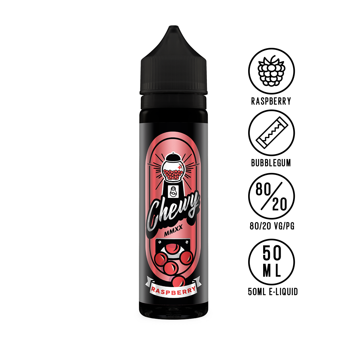 Chewy - Raspberry Bubblegum 50ml - The Ace Of Vapez