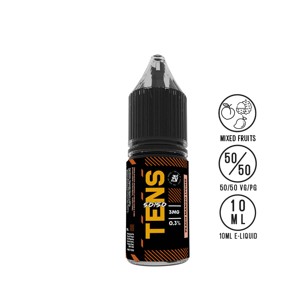 Tens Peach Mango Lychee 10ml - The Ace Of Vapez
