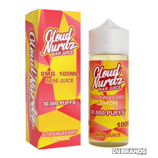 Cloud Nurdz Strawberry Lemon 100ml 50/50 - The Ace Of Vapez