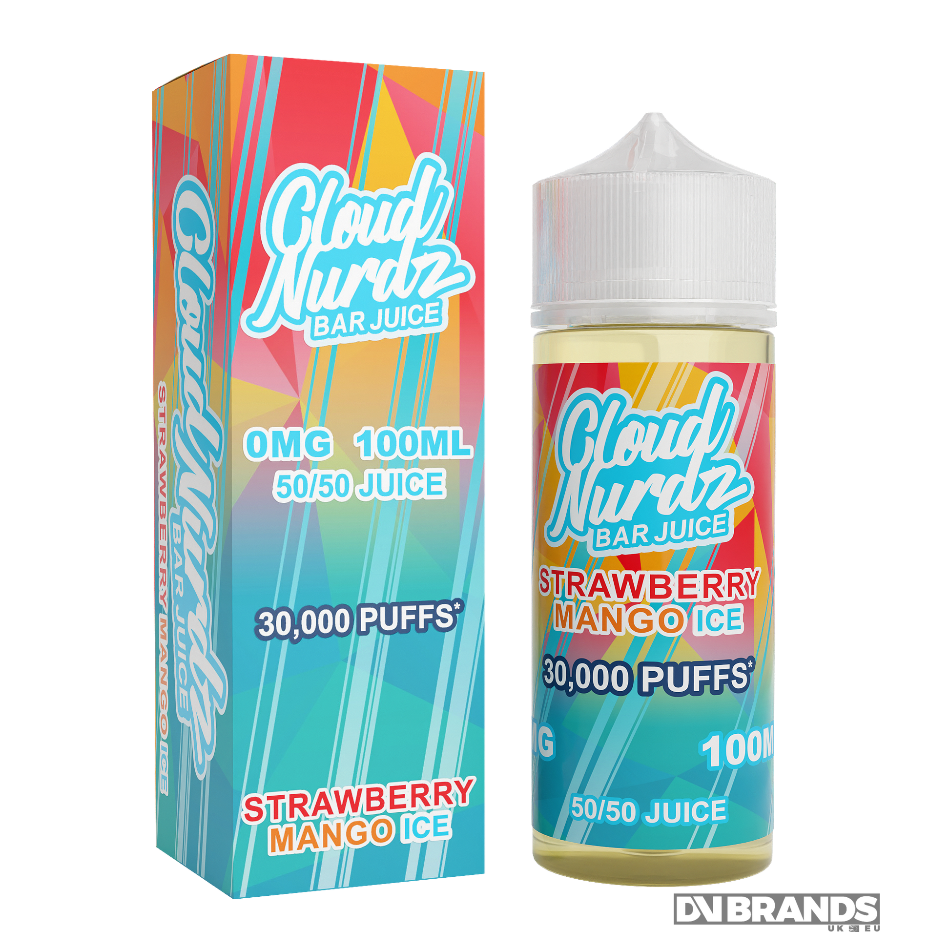 Cloud Nurdz Iced Strawberry Mango 100ml 50/50 - The Ace Of Vapez