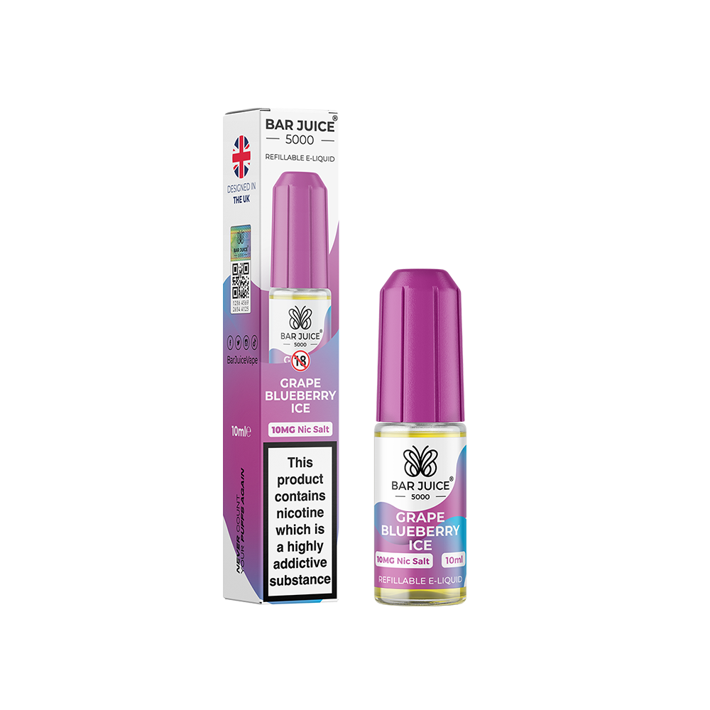 Bar Juice 5000 Grape Blueberry Ice 10ml Nic Salts | The Ace of Vapez