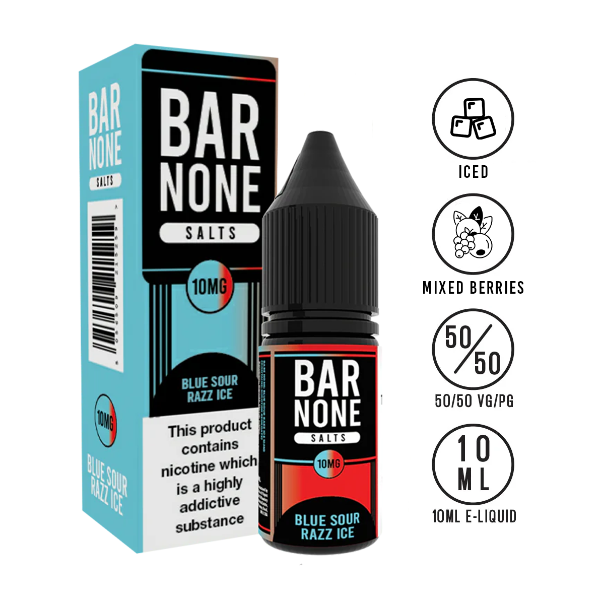 Bar None Salts Blue Sour Razz Ice 10ml | The Ace of Vapez 