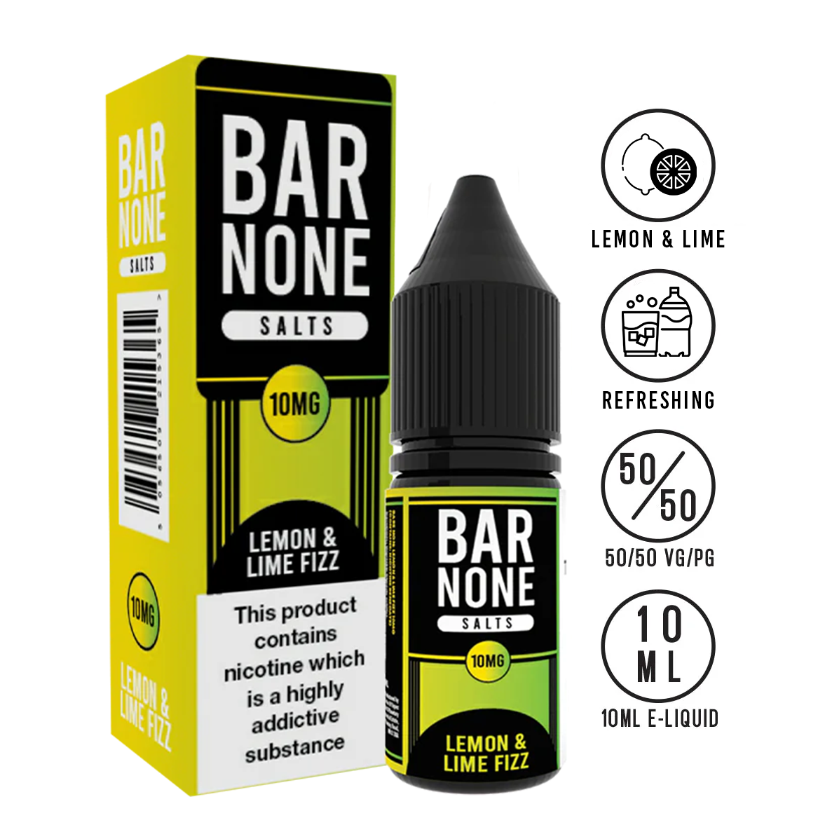 Bar None Salts Lemon & Lime Fizz 10ml | The Ace of Vapez 