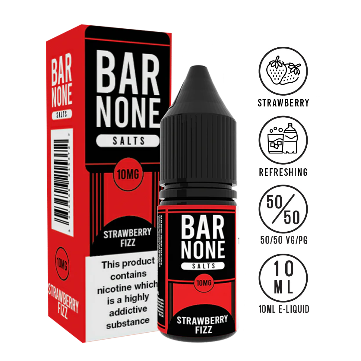 Bar None Salts Strawberry Fizz 10ml | The Ace of Vapez 