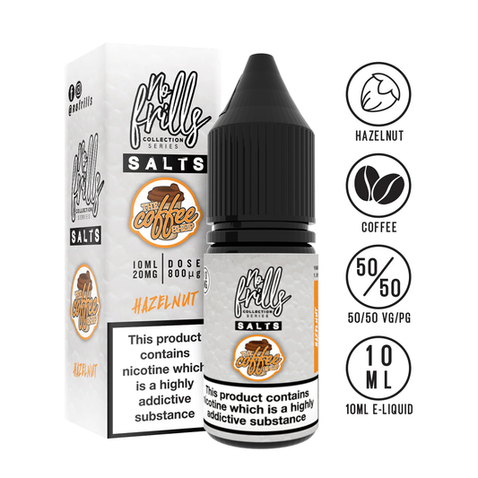 No Frills Salts - The Coffee Shop: Hazelnut Nic Salt 10ml