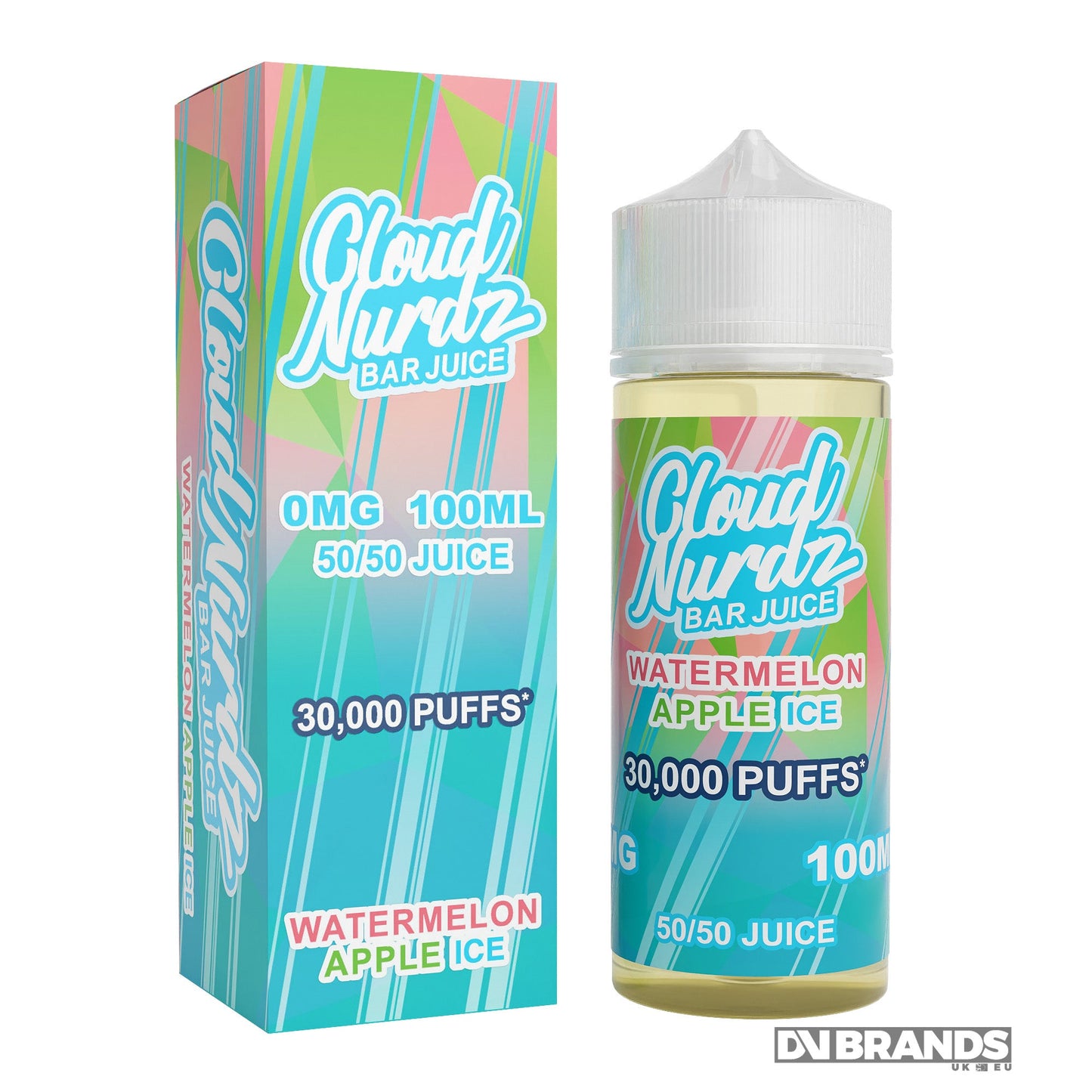 Cloud Nurdz Iced Watermelon Apple 100ml 50/50 (Clearance) | The Ace Of Vapez
