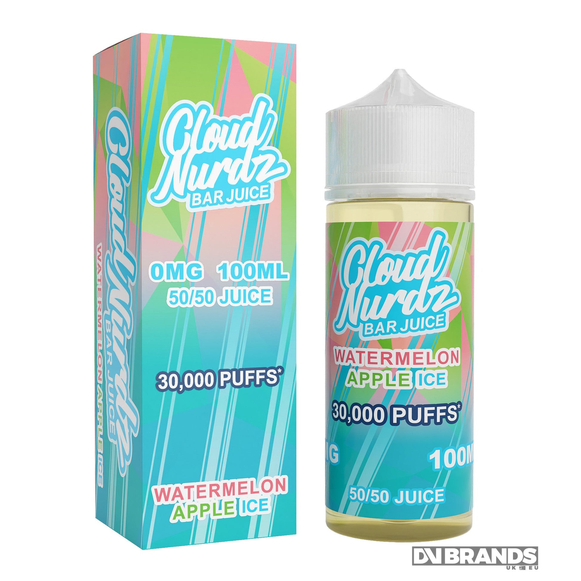 Cloud Nurdz Iced Watermelon Apple 100ml 50/50 (Clearance) at The Ace  The  Ace Of Vapez