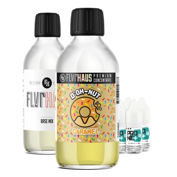 FLVRHAUS Bottle Shot Bundle - D'OH-NUT Caramel - 250ml - The Ace Of Vapez