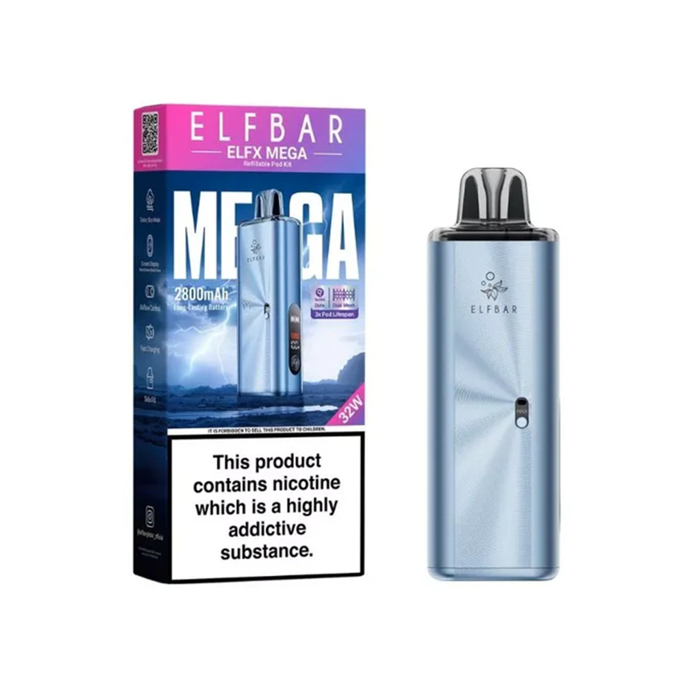 Elf Bar ELFX Mega Pod Vape Kit Cyan | The Ace of Vapez