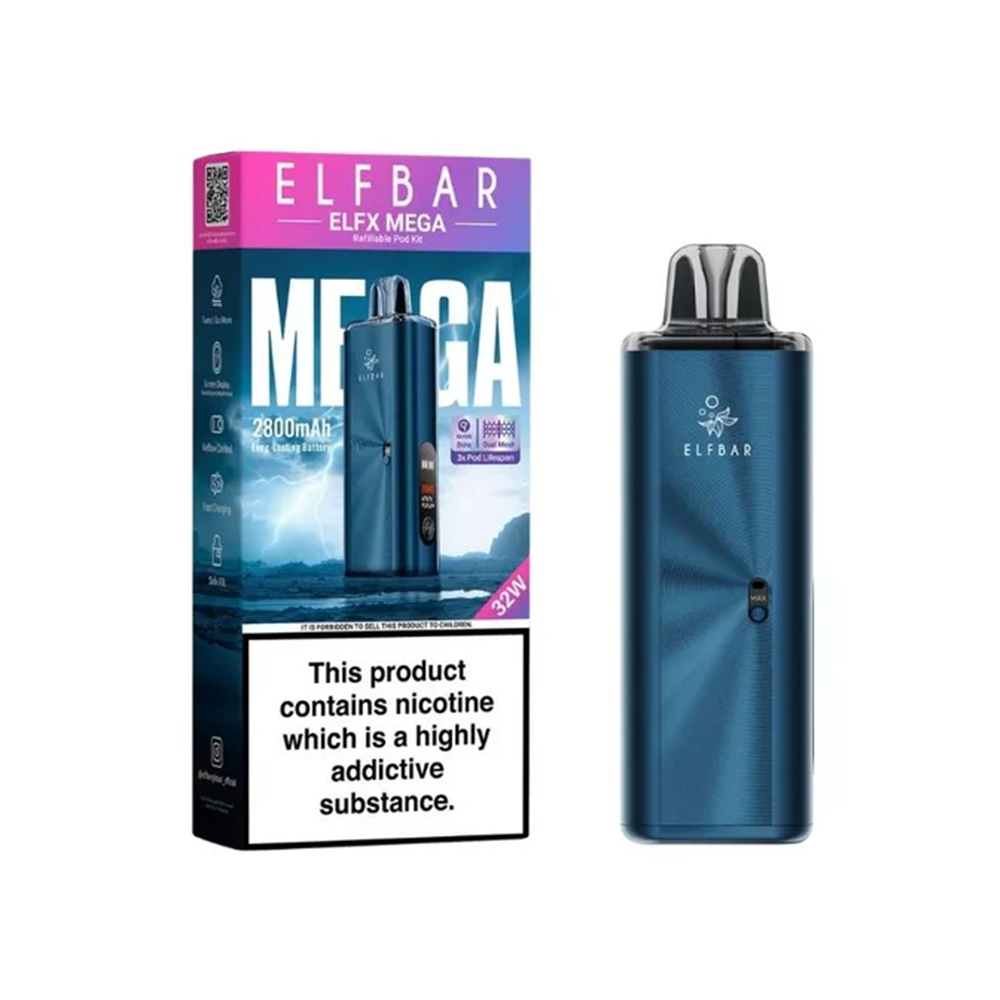 Elf Bar ELFX Mega Pod Vape Kit Navy | The Ace of Vapez
