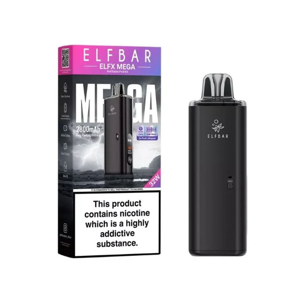 Elf Bar ELFX Mega Pod Vape Kit Black | The Ace of Vapez