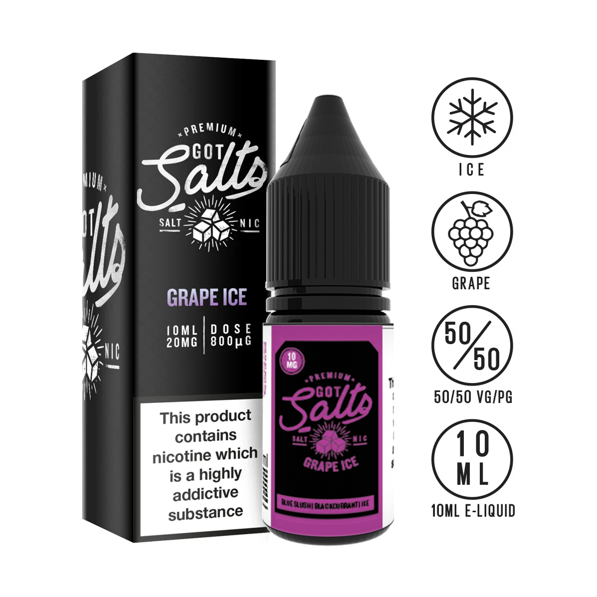 Got Salts - Grape Ice 10ml - The ace of vapez 