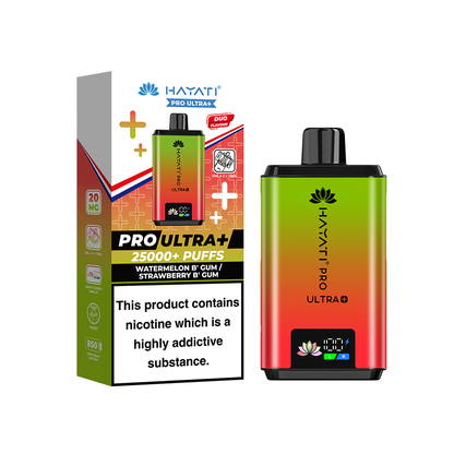 Hayati Pro Ultra Plus 25K Prefilled Vape Kit Watermelon B Gum Strawberry B Gum | The Ace of Vapez