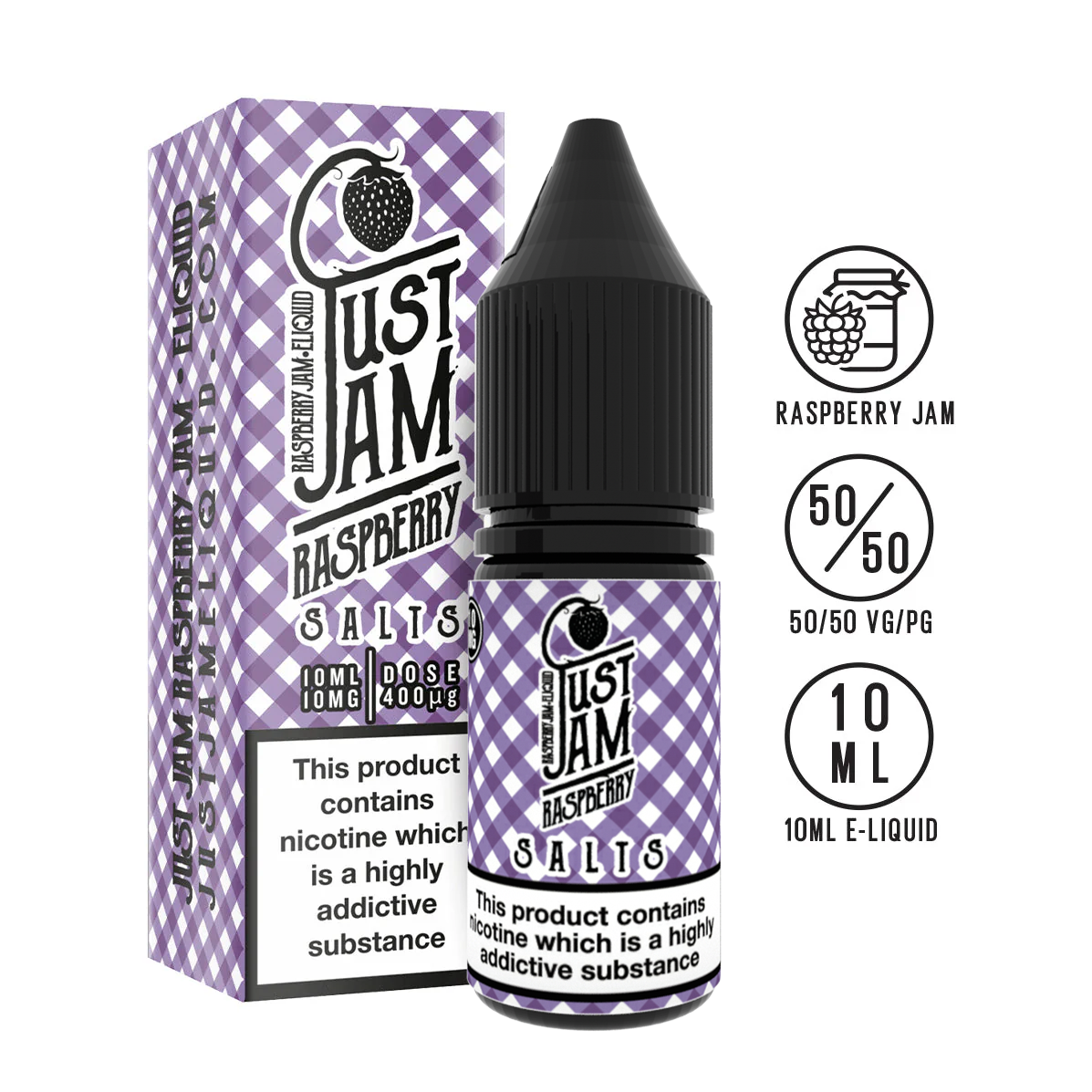 Just Jam Salts Raspberry 10ml | The Ace of Vapez