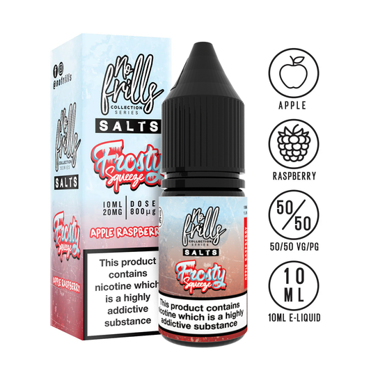 No Frills Salts  Frosty Squeeze: Apple & Raspberry Nic Salt 10ml | The Ace of Vapez