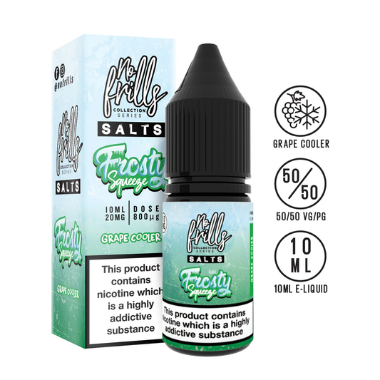 No Frills Salts Frosty Squeeze: Grape Cooler Nic Salt 10ml | The Ace of Vapez 