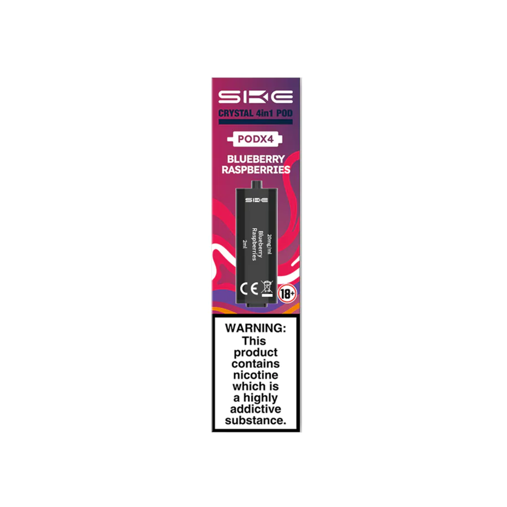 SKE Crystal 4 In 1 Pods Pack Of 4 Blueberry Raspberry | The Ace of Vapez
