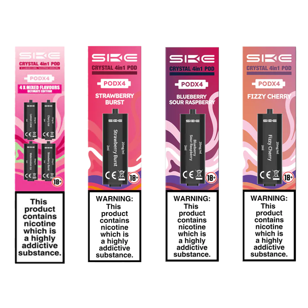 SKE Crystal 4 In 1 Pods Pack Of 4 Tile | The Ace of Vapez 