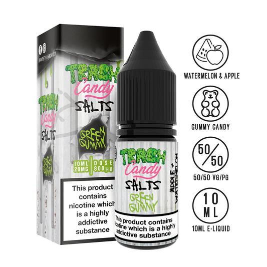 Trash Candy Gummy Edition - Green 10ml Nic Salt - The ace of vapez 