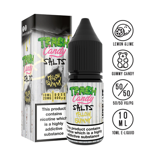Trash Candy Gummy Edition - Yellow 10ml Nic Salt - The ace of vapez 