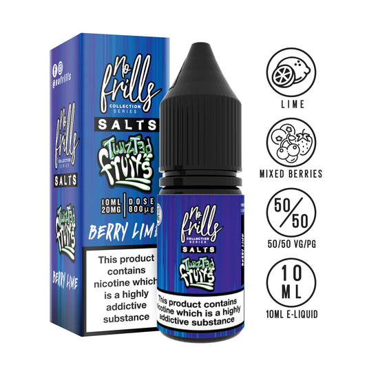 No Frills Salts - Twizted Fruits: Berry Lime Nic Salt 10ml