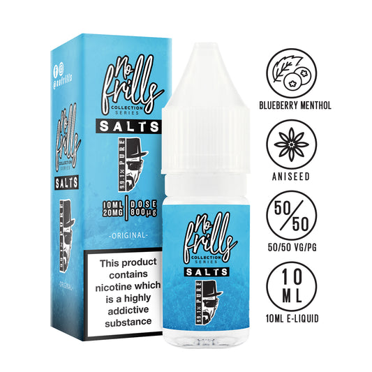 No Frills Salts - 99.1% Pure: Original Nic Salt 10ml - The Ace Of Vapez