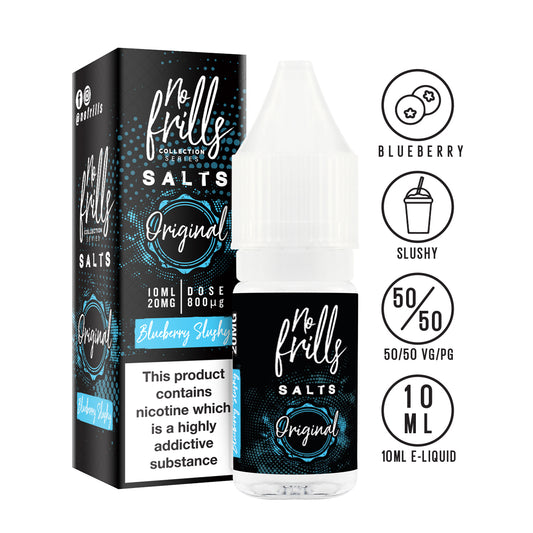 No Frills Original Salts - Blueberry Slushy Nic Salt 10ml - The Ace Of Vapez