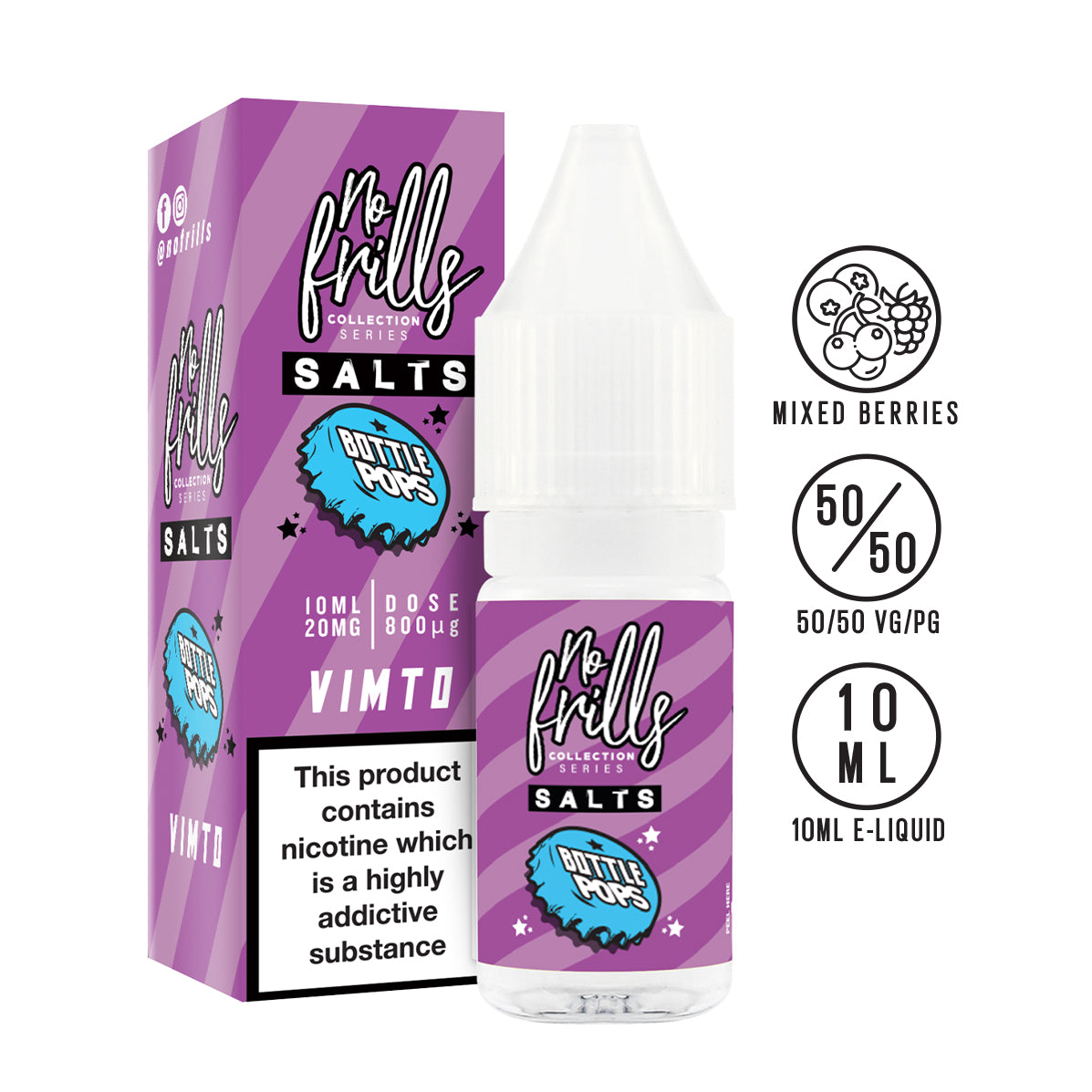 No Frills Salts - Bottle Pops: Vinto Nic Salt 10ml - The Ace Of Vapez
