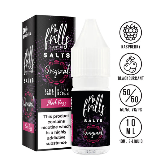 No Frills Original Salts - Black Razz Nic Salt 10ml - The Ace Of Vapez